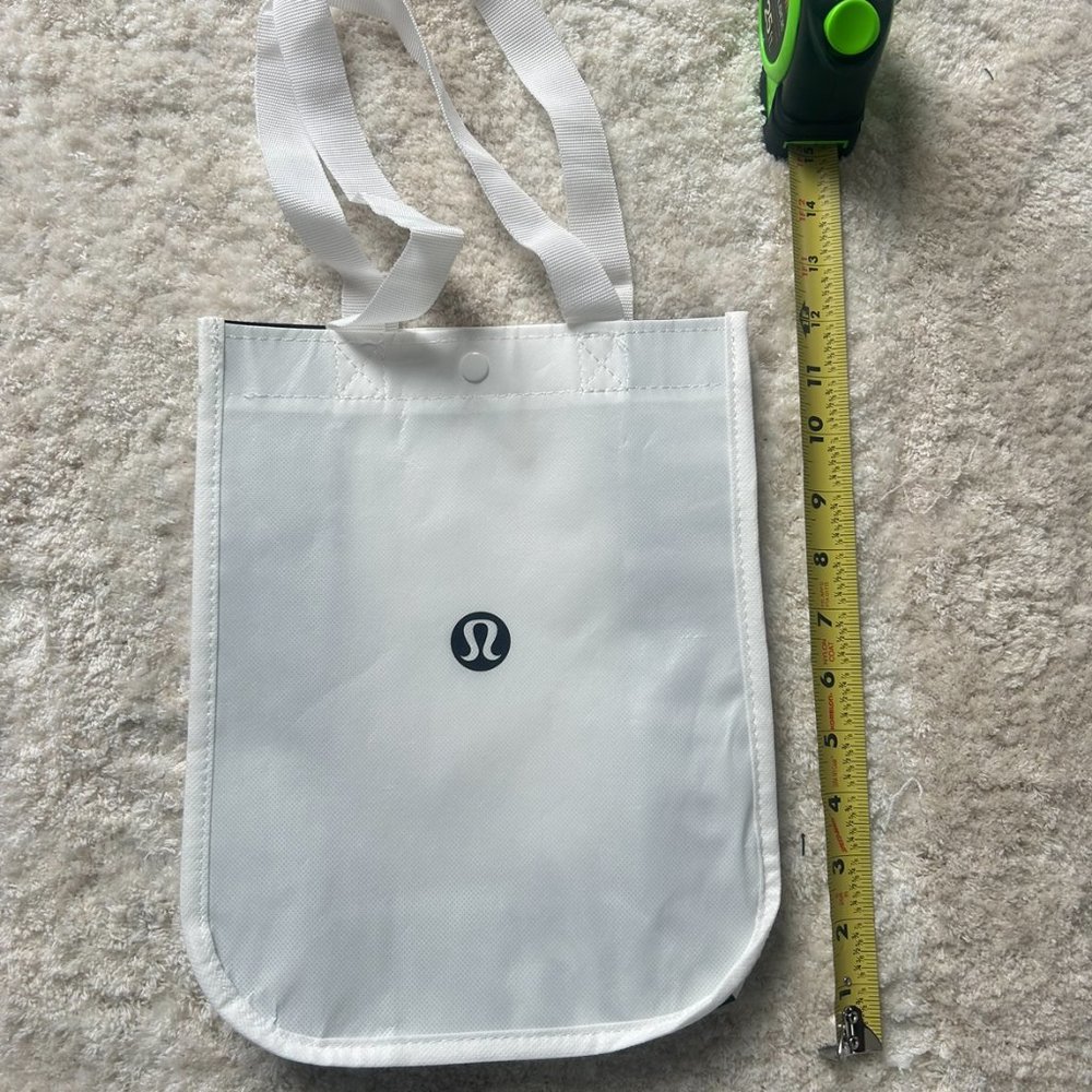 Lululemon Small Reusable Tote Bag - White+Black